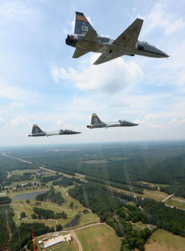 BogiDope, 4 T-38's rejoin prior to landing at Columbus AFB as part of the UPT syllabus.