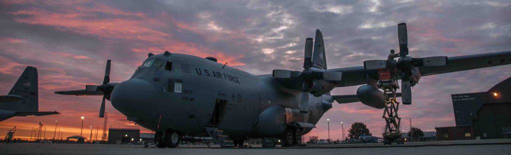 BogiDope, a C-130 gets worked on while on the ramp.